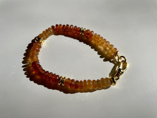 Hershel - Chocolatey Hessonite Heishi Gemstone Bracelet