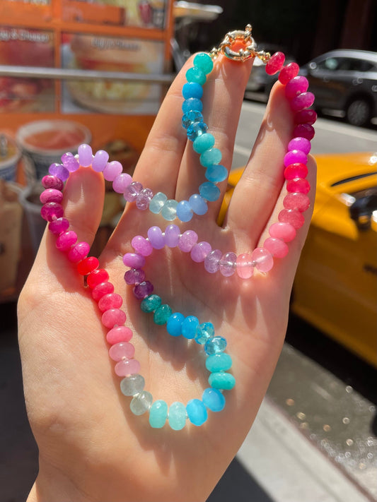 Skittles Mixed Berry Ombré Gemstone Candy Necklace