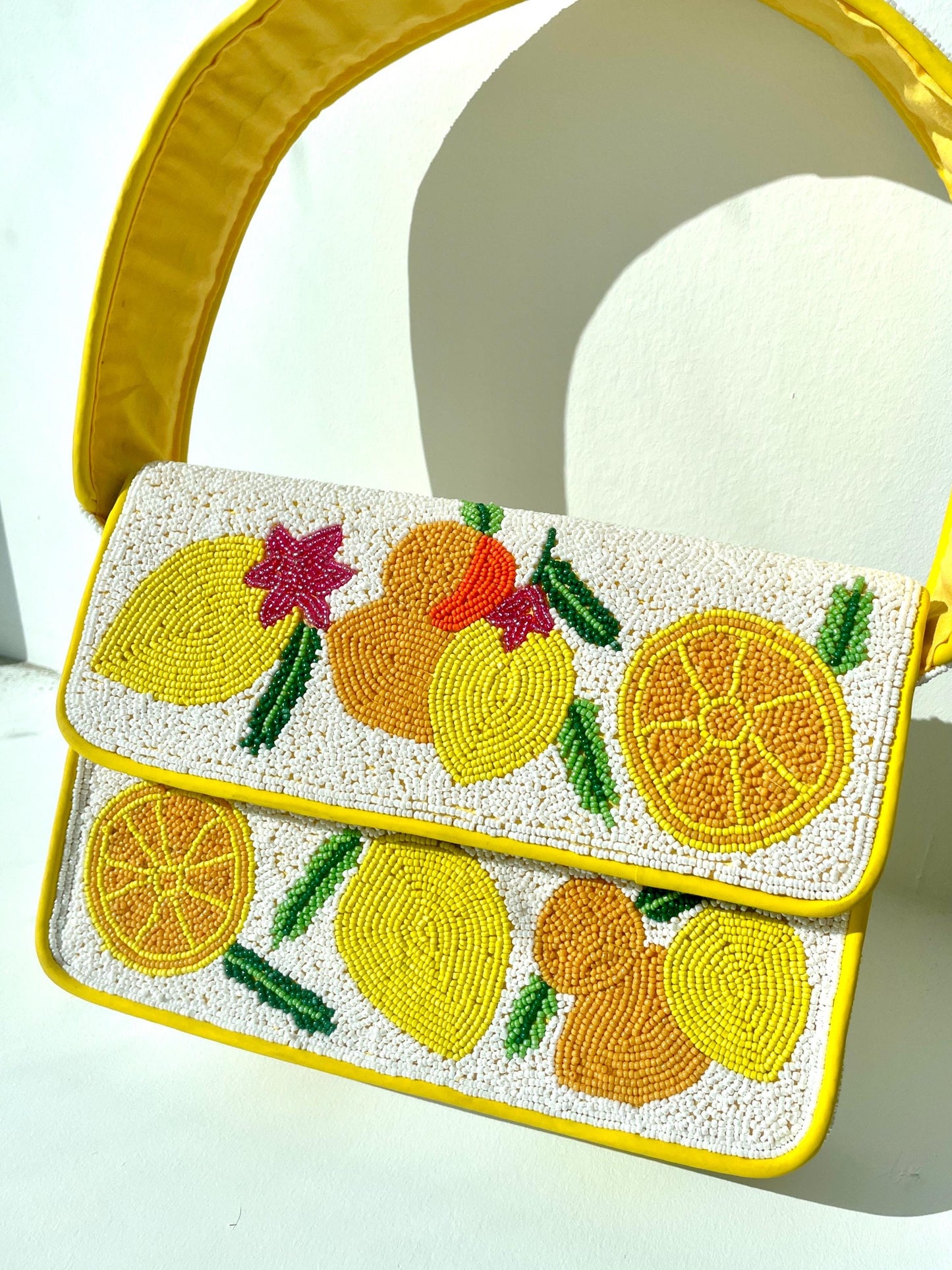 Make Lemonade Beaded Shoulder Bag