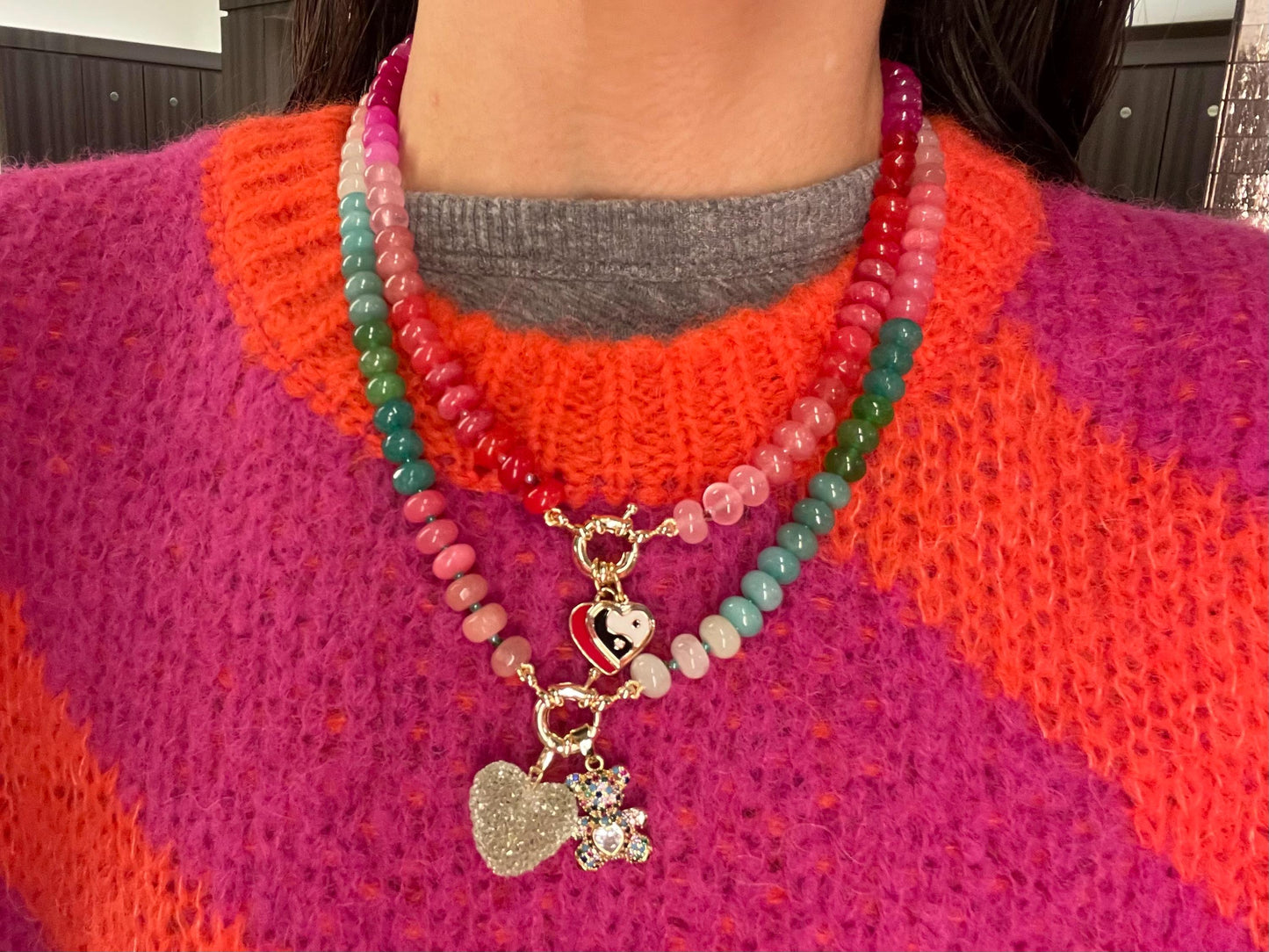 Love Language - Gemstone Candy Neckace with 14K GF Enhancer Clasp
