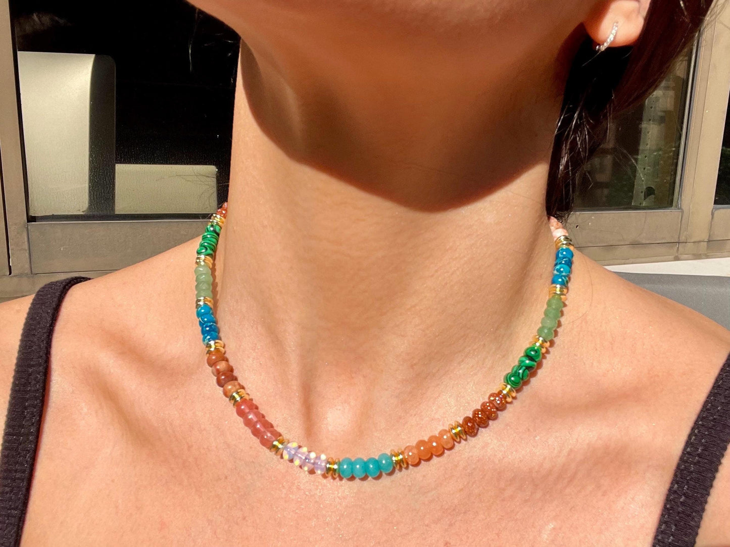 Lil Rock Bin - Gemstone Beaded Necklace with 14K GF Engancer Clasp
