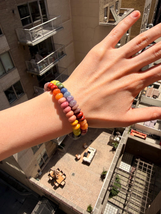 Pet Rock: Beau - Earthy Gemstone Rainbow Bracelet