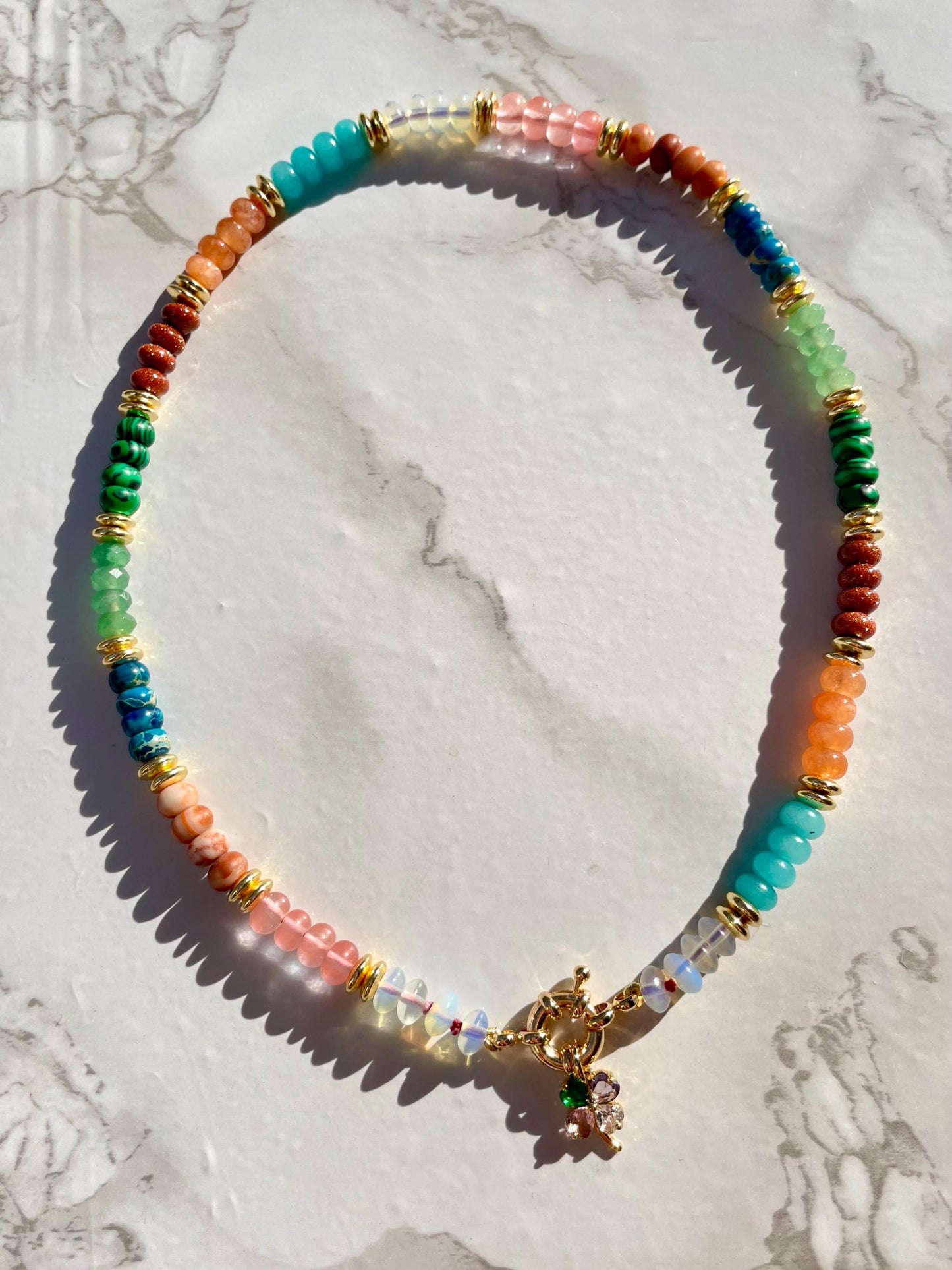 Lil Rock Bin - Gemstone Beaded Necklace with 14K GF Engancer Clasp