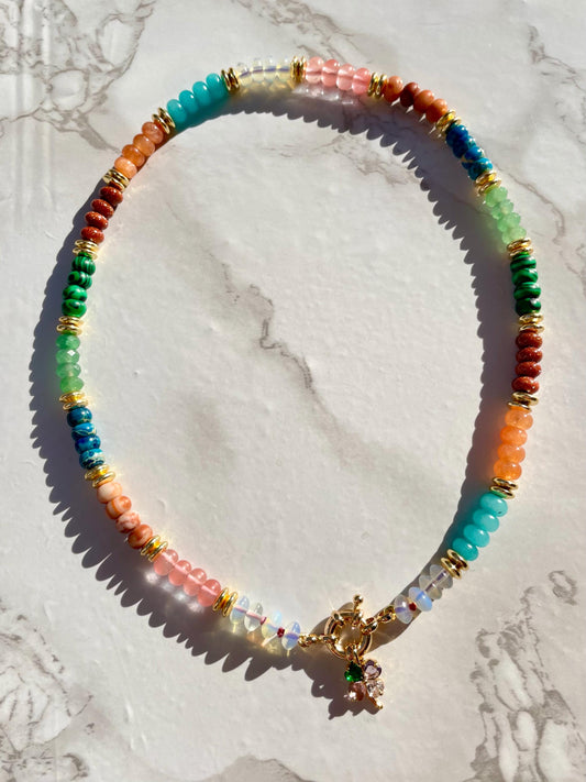 Lil Rock Bin - Gemstone Beaded Necklace with 14K GF Engancer Clasp