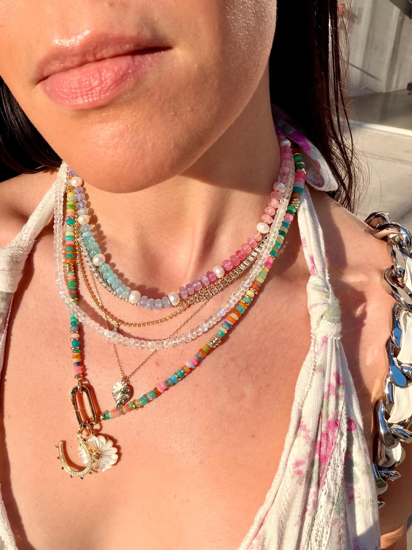 It Girl Royal Strand - Rainbow Opal Statement Strand with 14K Gold Filled Discs
