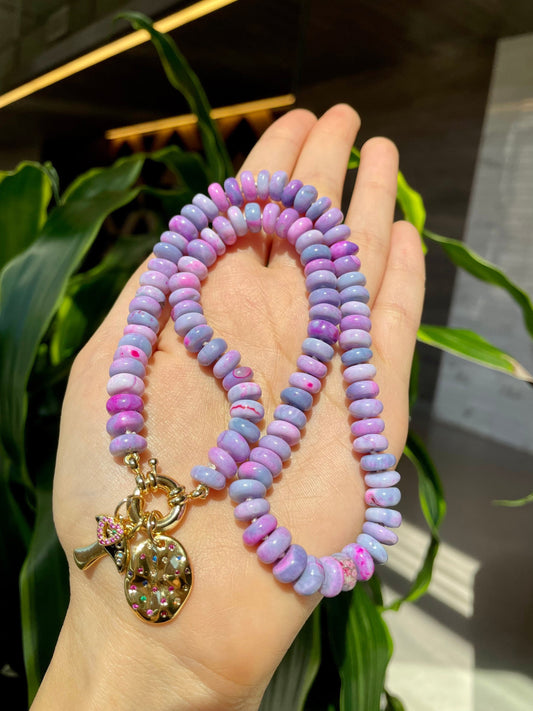Flyin Purple People Eater Neon Opal Candy Necklace