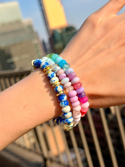 The Fruit Loops Matching Bracelet - Rainbow Neon Opal Gemstone Candy Bracelet