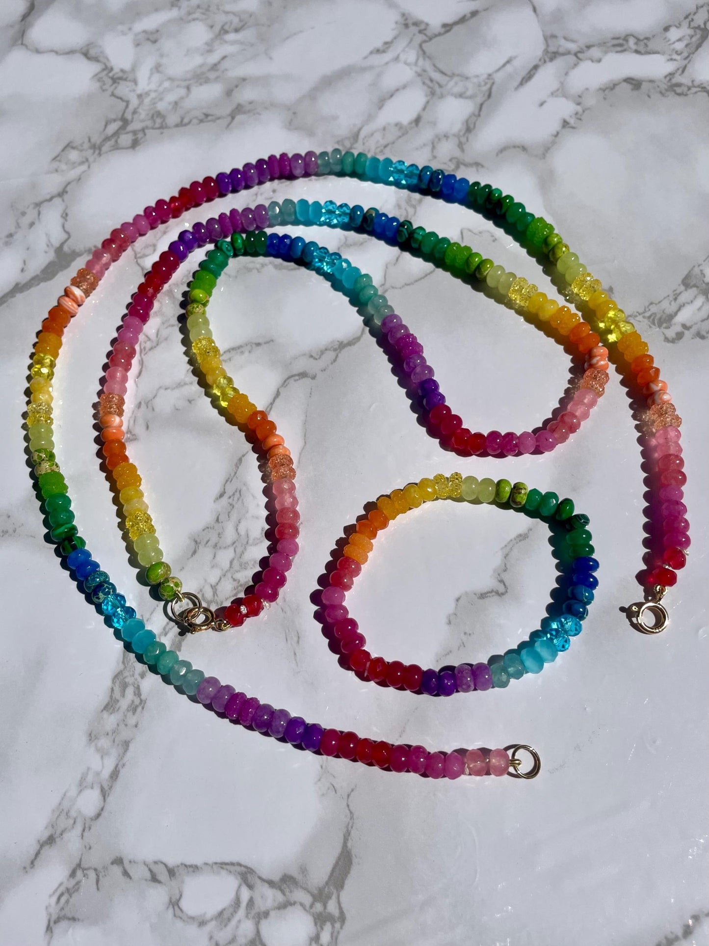 Lil Skittlita - Mini Skittles, Taste the Rainbow Gemstone Candy Necklace