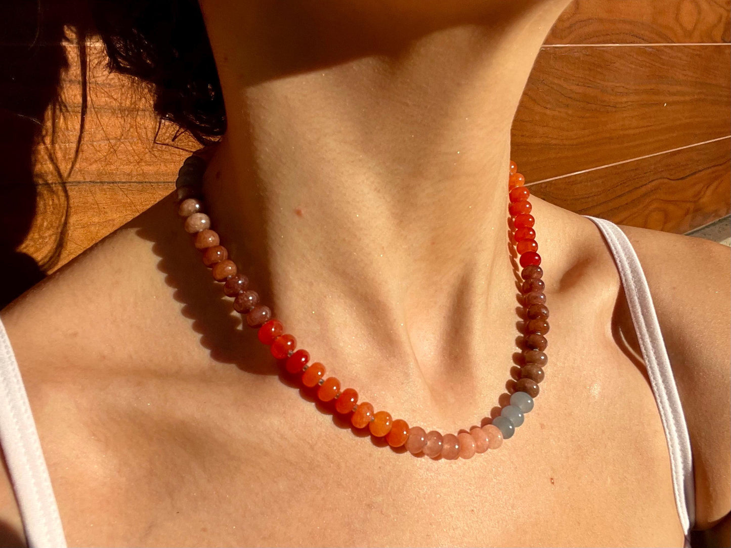 Montessori Girl - Stone Beaded Necklace with 14K GF Enhancer Clasp