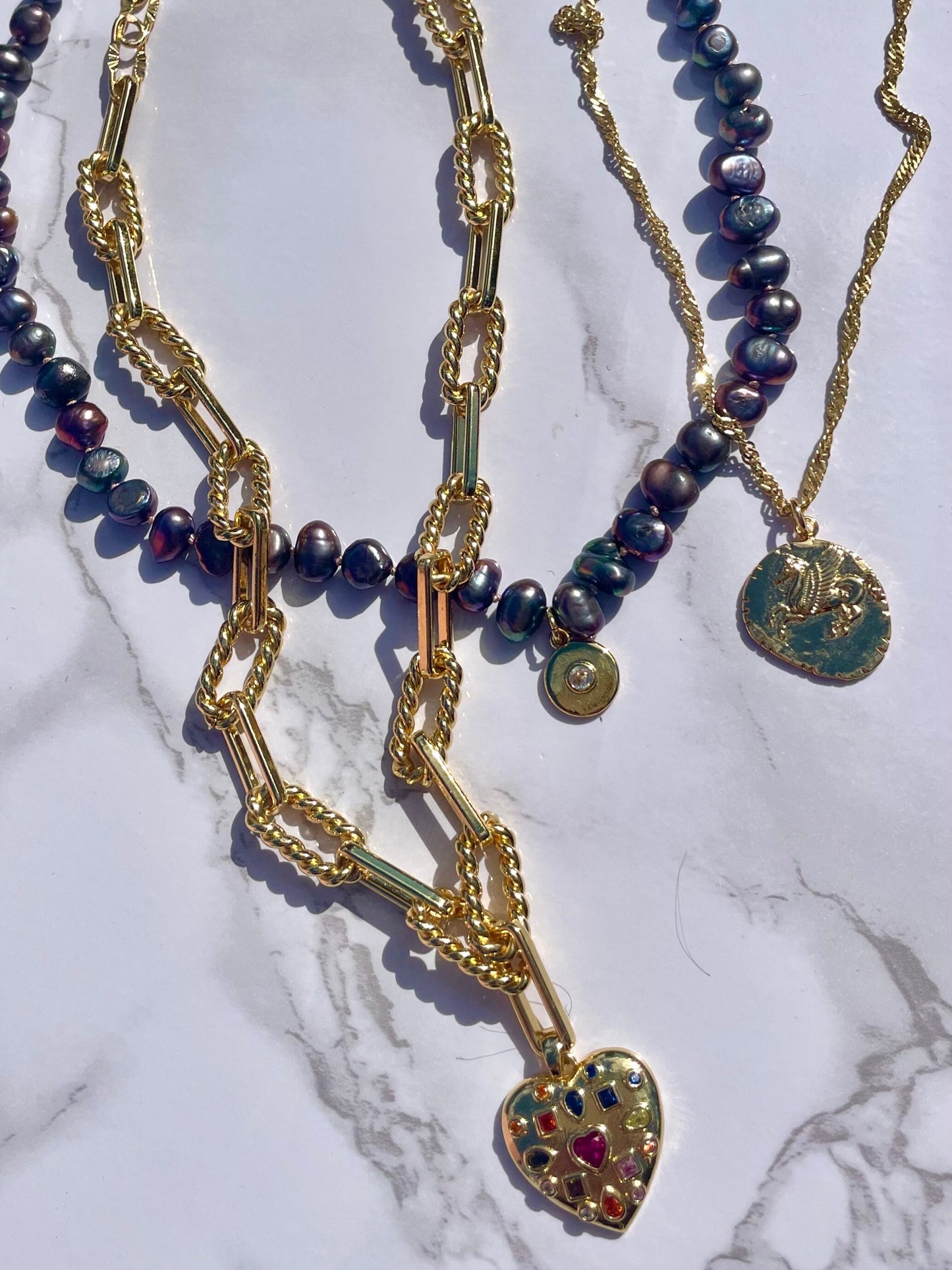 214 Dally Pegasaurus - 14K GF Demi Fine Twisty Chain with Pegasus Coin Pendant