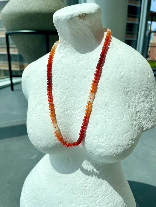 Hot Tamales Hand Knotted Mexican Fire Opal Gemstone Candy Necklace