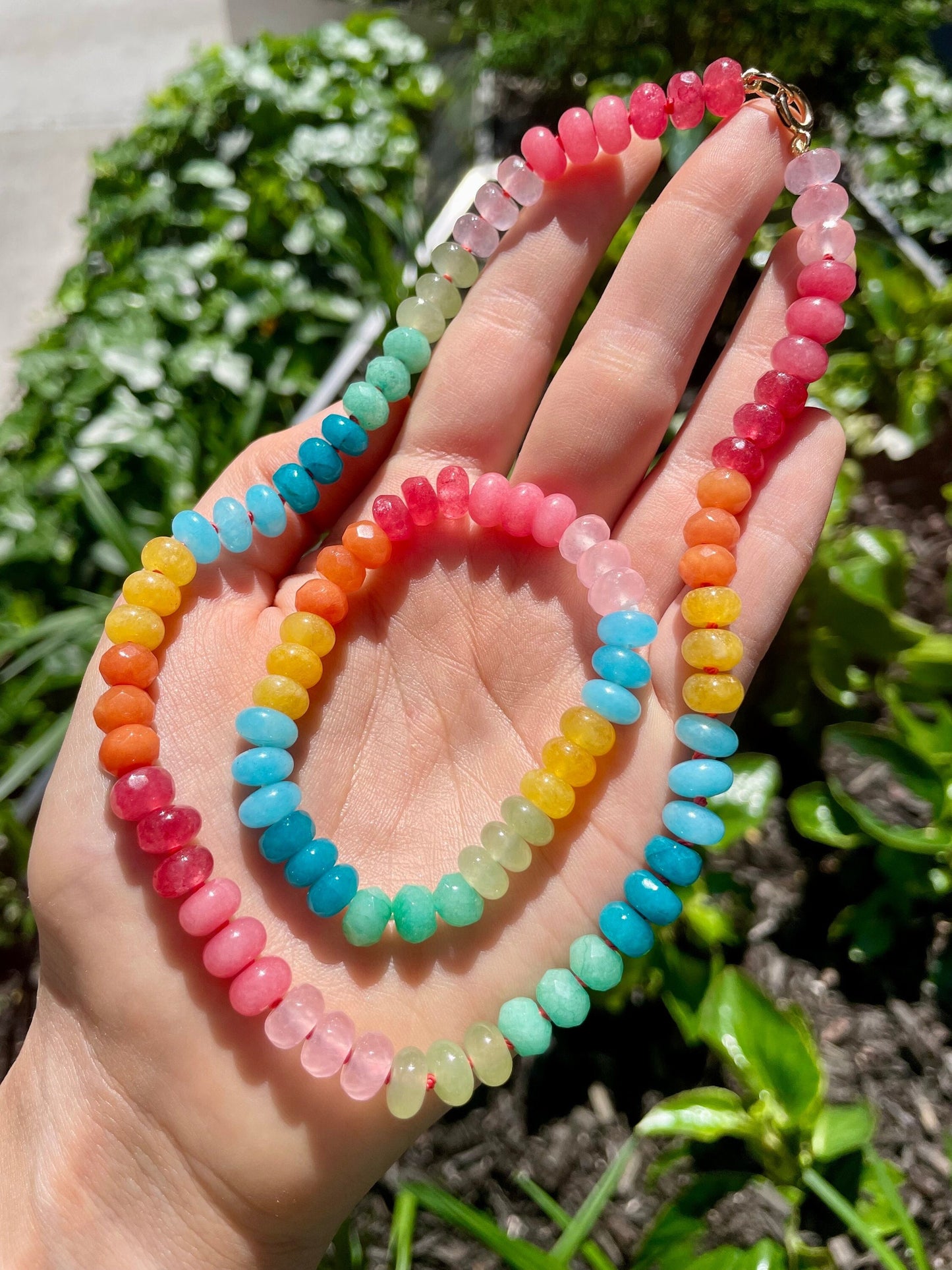 Matching Fruity Pebbles Gemstone Beaded Bracelet