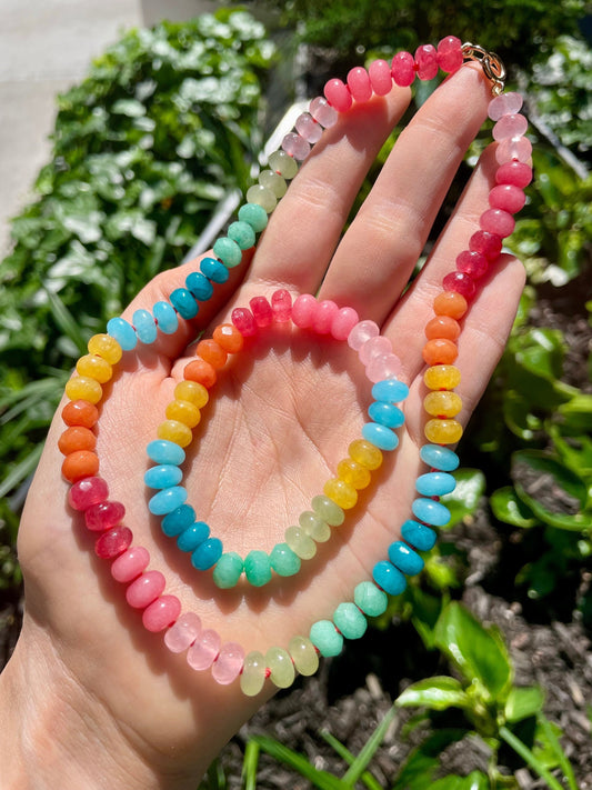 Matching Fruity Pebbles Gemstone Beaded Bracelet