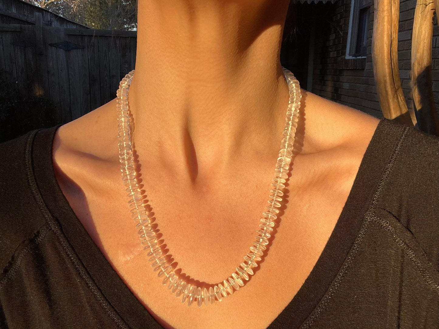 Ice, Ice, Baby - Graduated Quartz Gemstone Candy Necklace