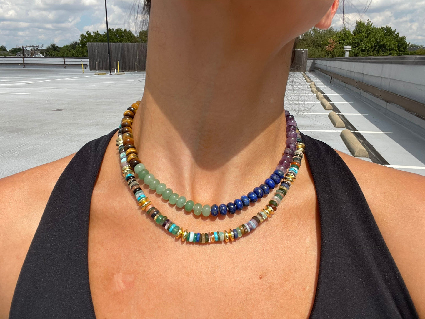 Cleopatra’s Disco Gemstone Necklace