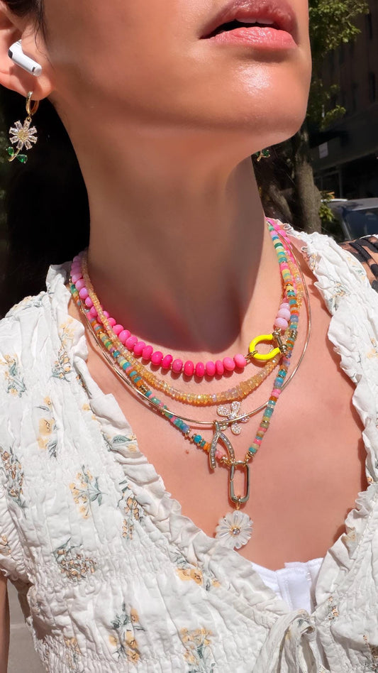 It Girl Royal Strand - Rainbow Opal Statement Strand with 14K Gold Filled Discs