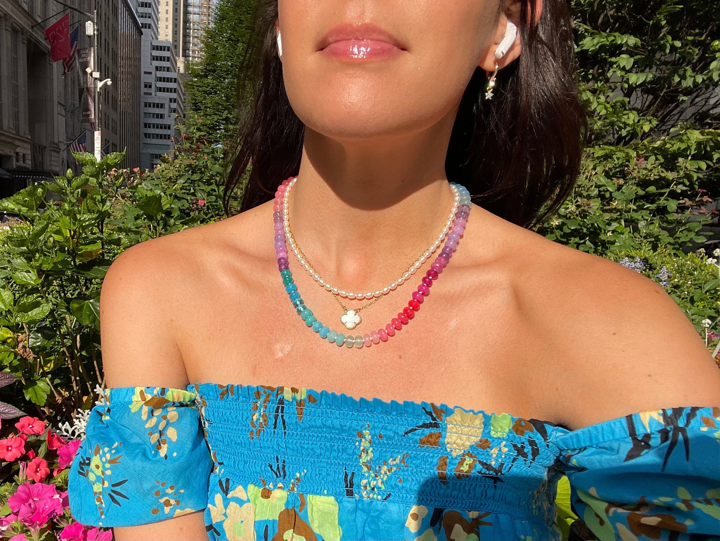 Skittles Mixed Berry Ombré Gemstone Candy Necklace