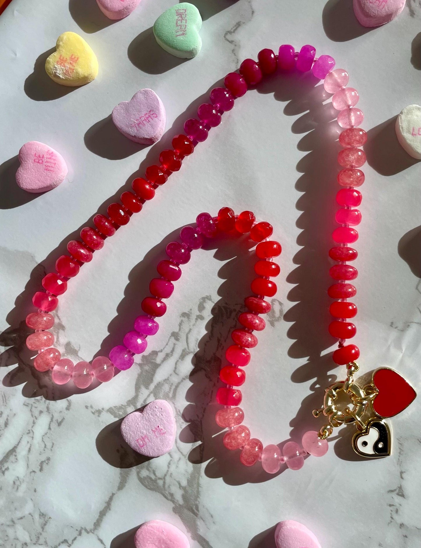 Love Language - Gemstone Candy Neckace with 14K GF Enhancer Clasp