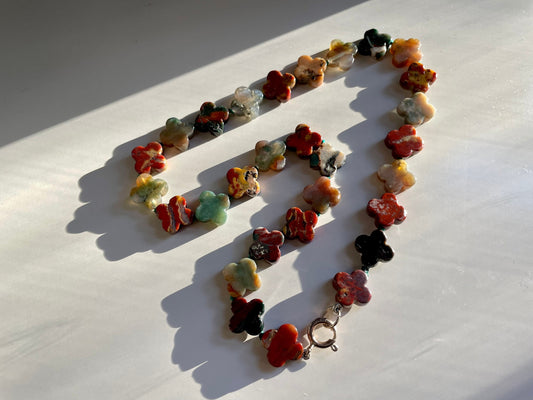 Crimson & Clover - Jasper 4 Leaf Clover Necklace
