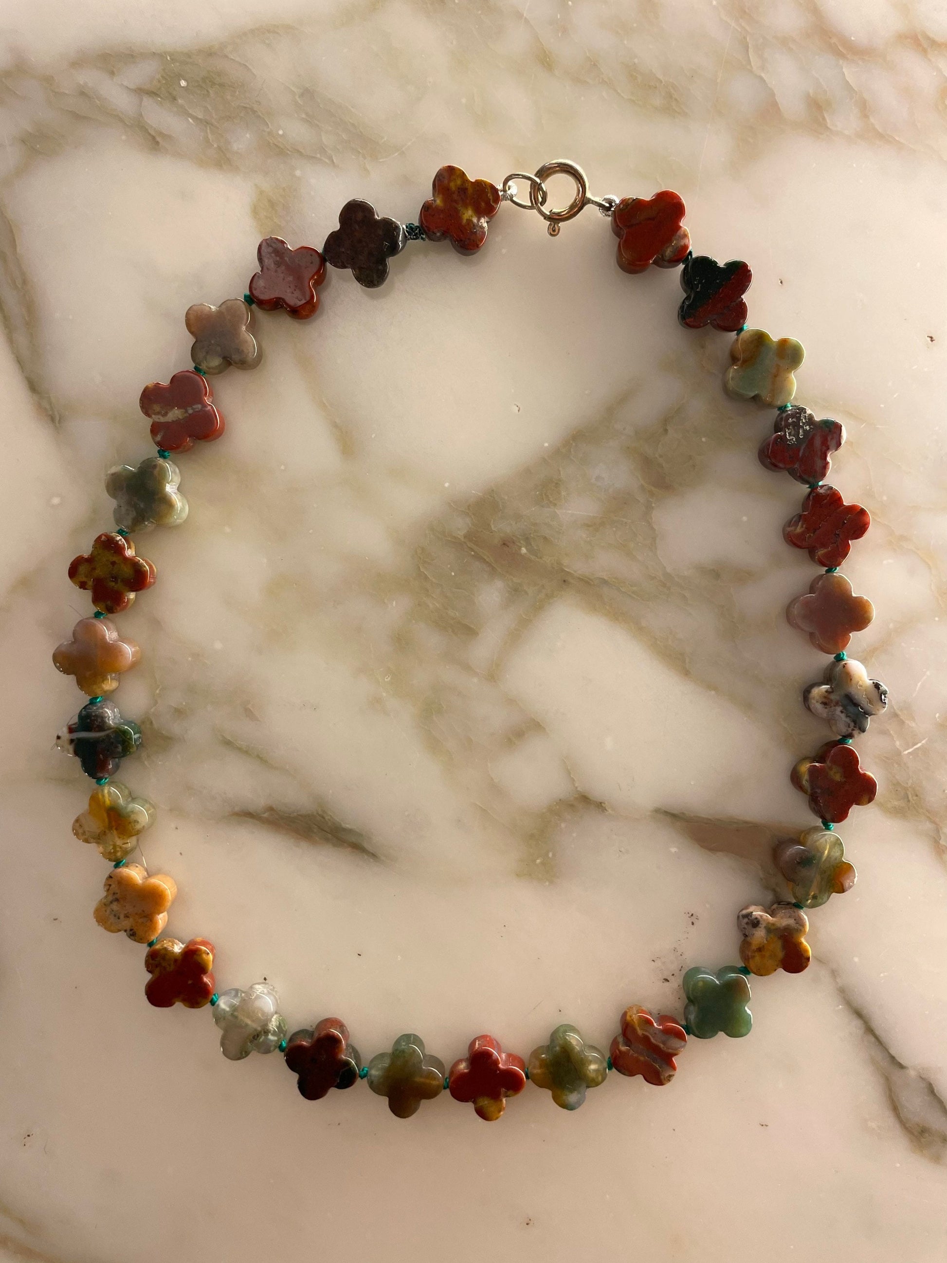 Crimson & Clover - Jasper 4 Leaf Clover Necklace