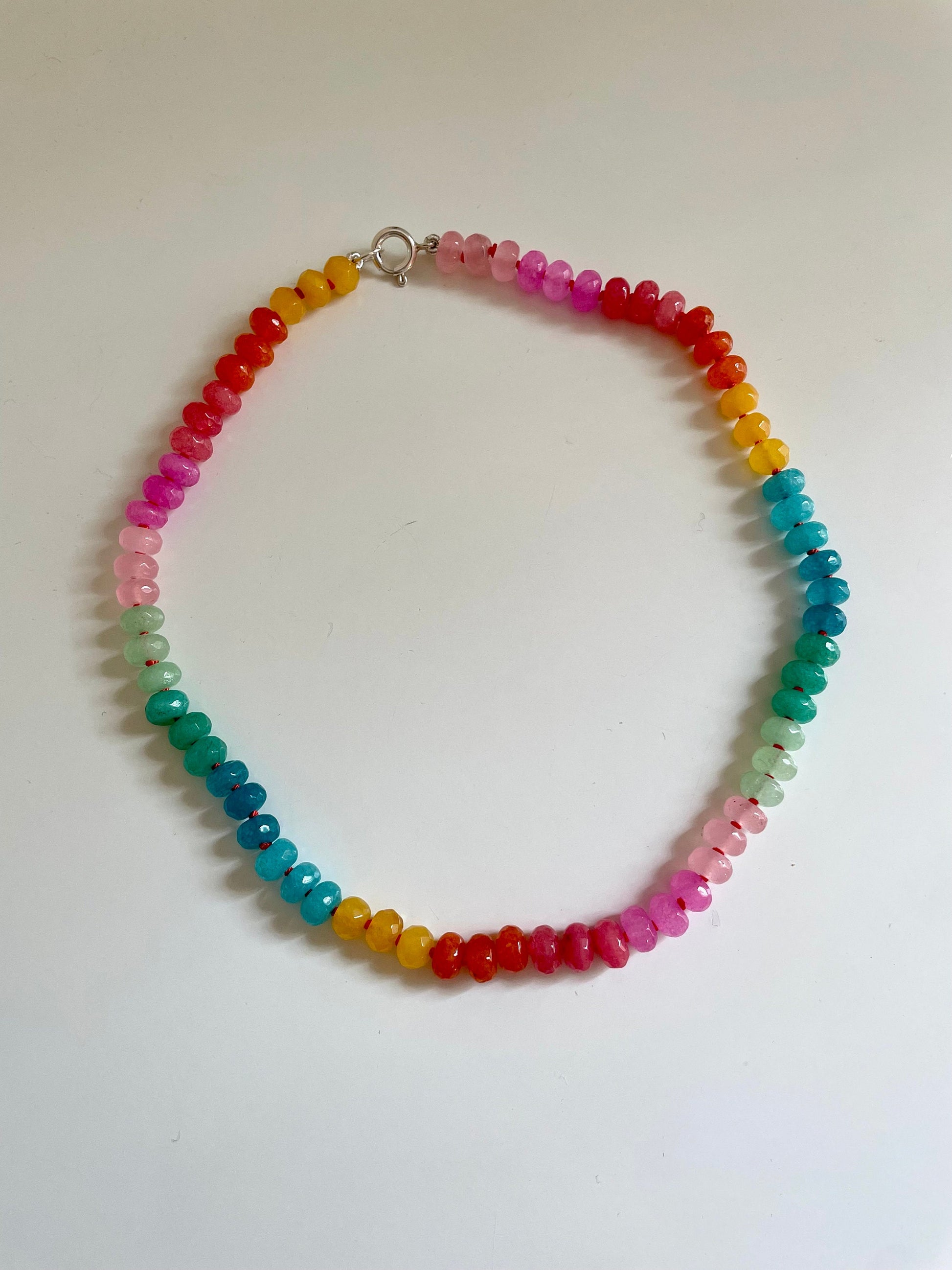 Fruity Pebbles | Hand-Knotted Rainbow Gemstone Candy Necklace