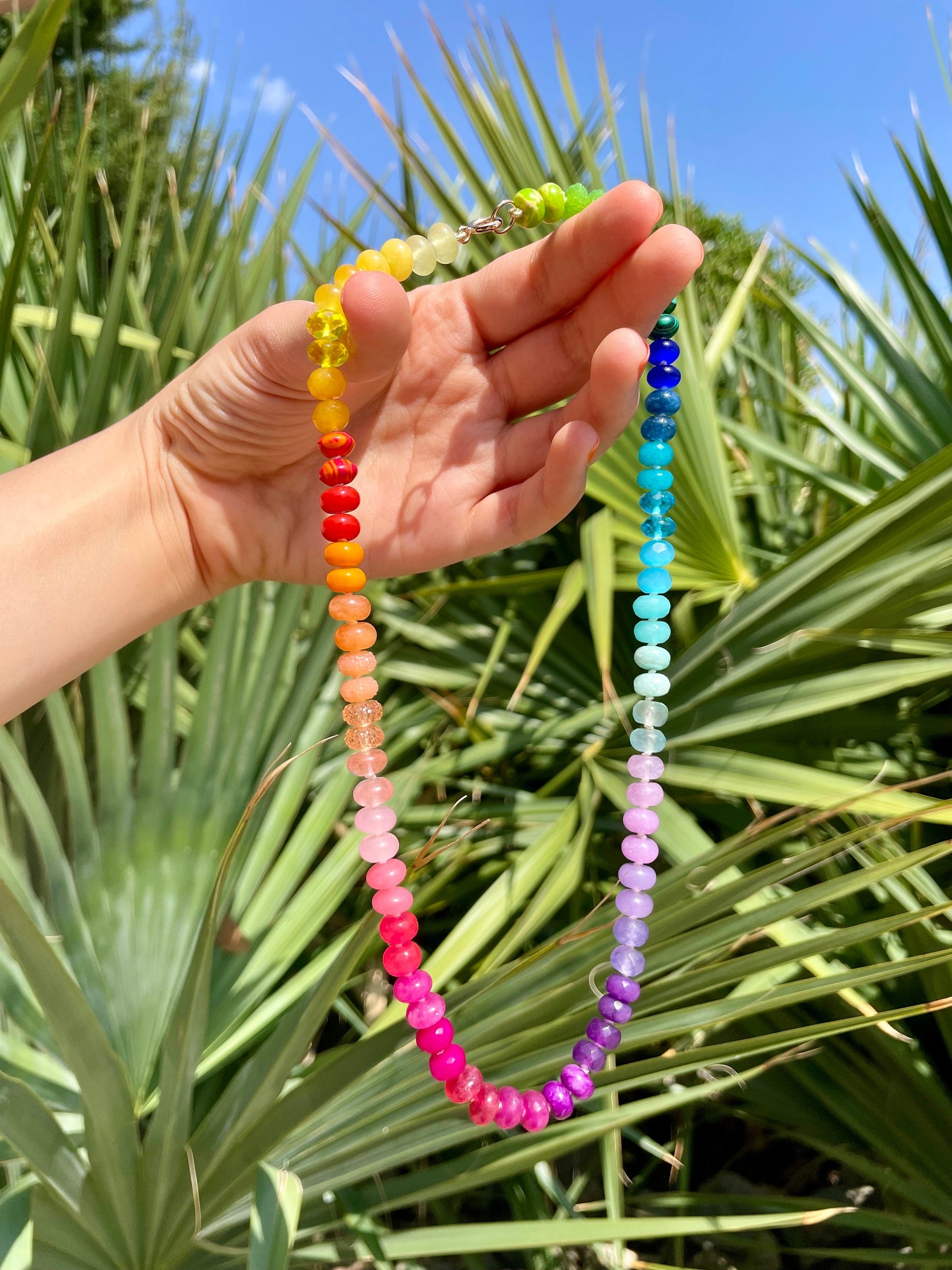 Skittles Taste the Rainbow Gemstone Candy Necklace