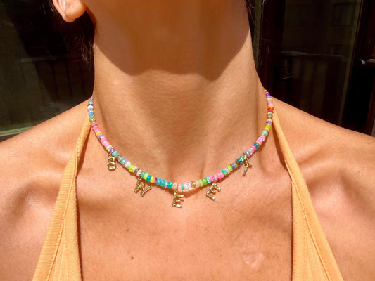Personalized Lite Brite - Rainbow Opal Choker