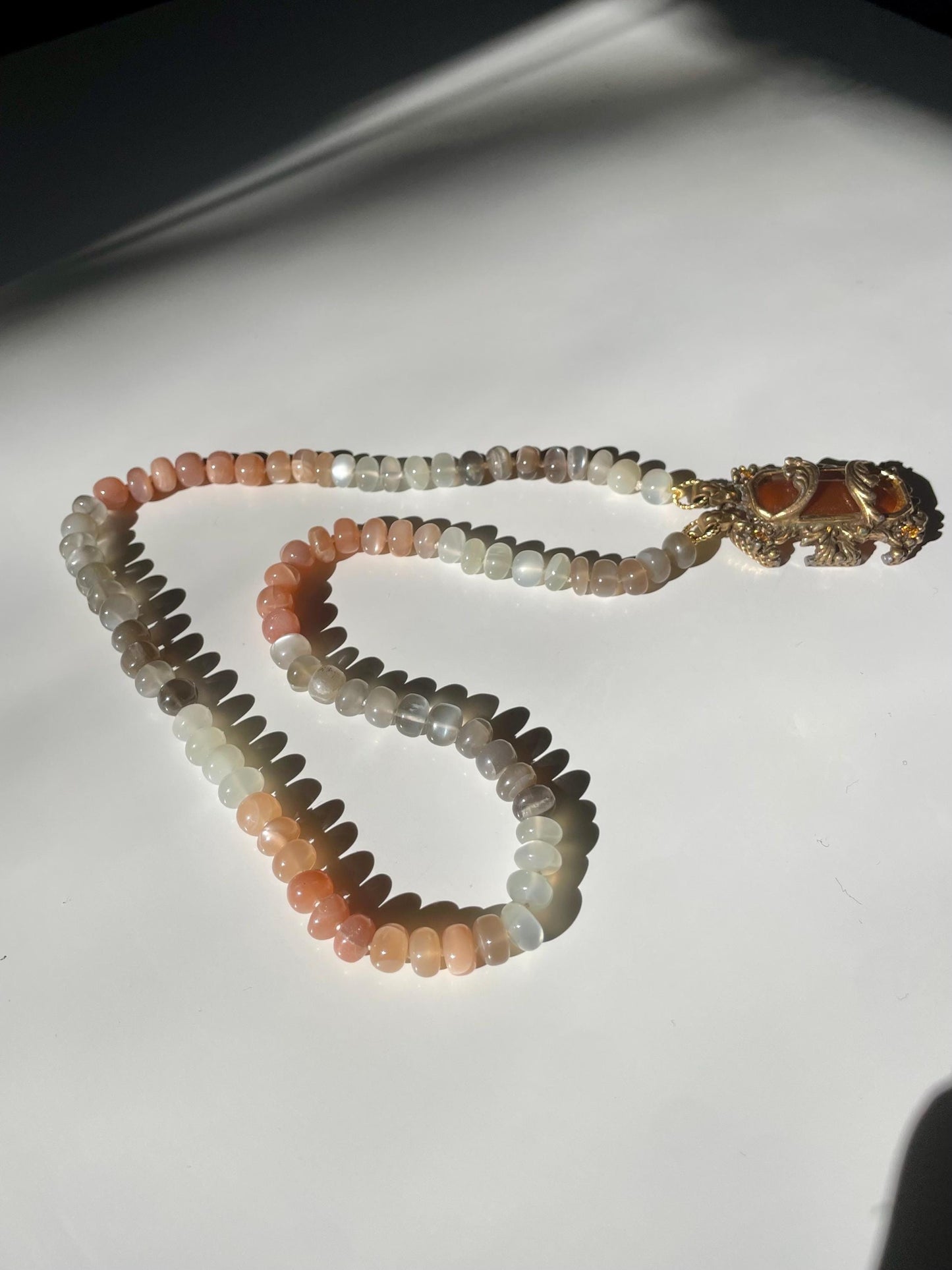 Peach Moonboots - Moonstone Gemstone Candy Necklace