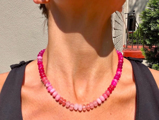 The Blonde Doll - Ombré Pink Gemstone Candy Necklace