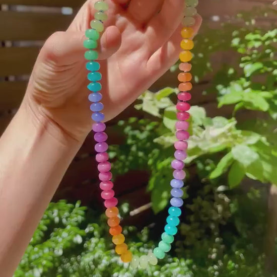 Mrs. Frizzle’s Fave - Rainbow Colorblocked Gemstone Candy Necklace