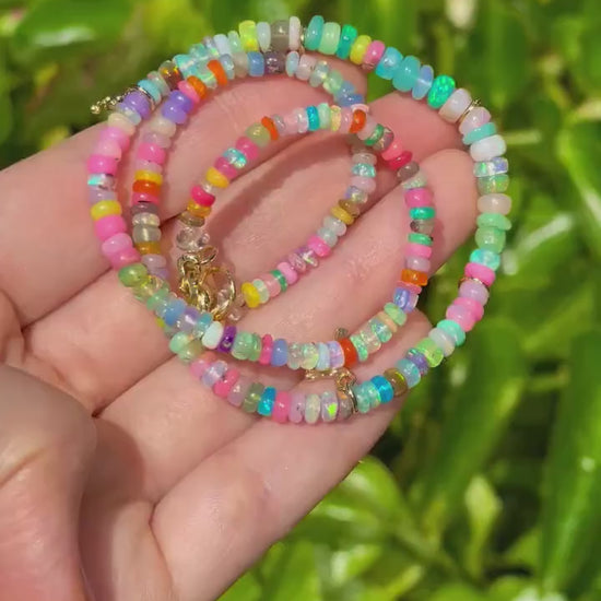 Personalized Lite Brite - Rainbow Opal Choker