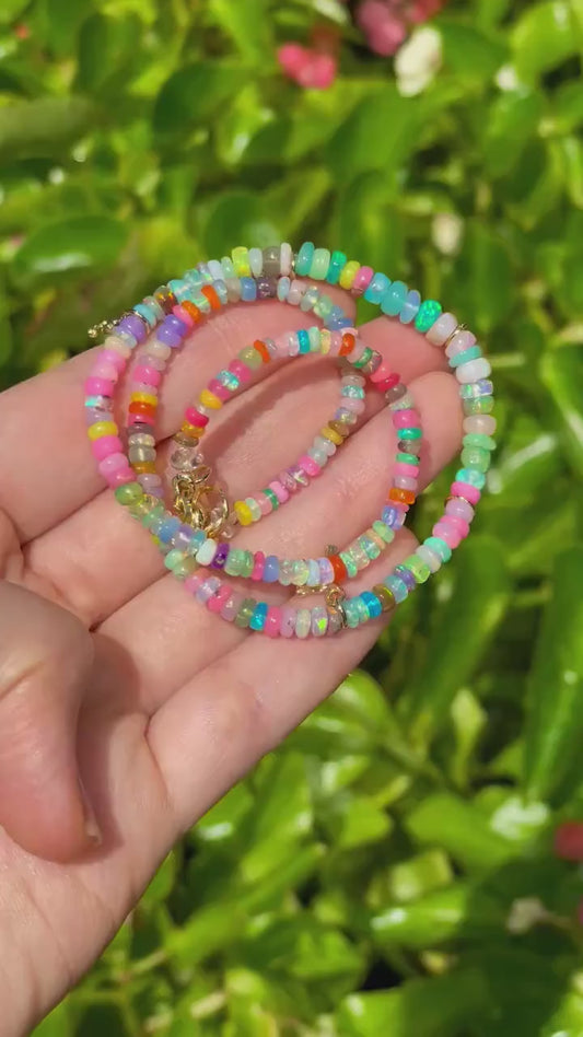 Personalized Lite Brite - Rainbow Opal Choker